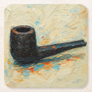 Kunstpfeife (#10) rechteckiger pappuntersetzer
