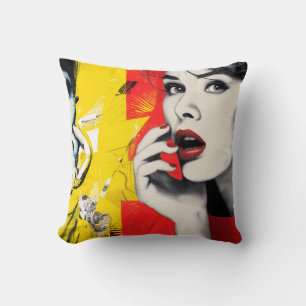 Kunstportrait mit zwei Pop Kissen