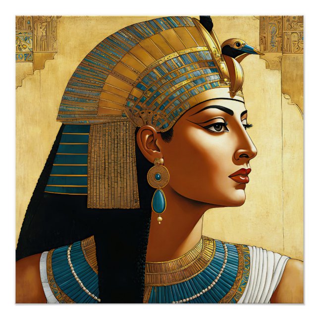 Kunstportrait von Cleopatra Poster (Vorderseite)
