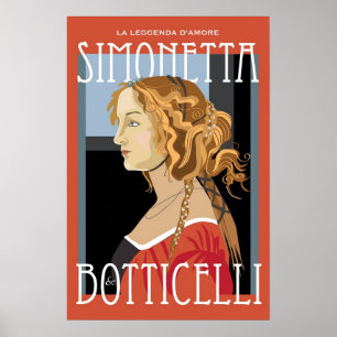 Kunstposter: Botticelli Simonetta Vespuci: 16x24 Poster
