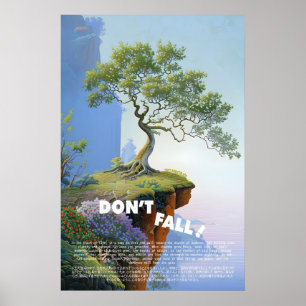 Kunstposter Cliffside Tree - Inspirierende Natur Poster