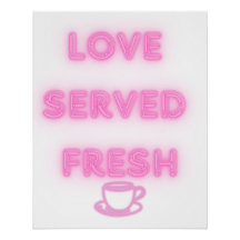 Kunstposter inspiriert von rosa Neonlichtern