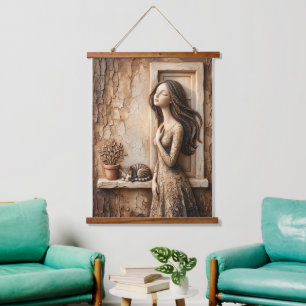 Kunstposter Morning Window The Quiet Studio Wandteppich Mit Holzrahmen