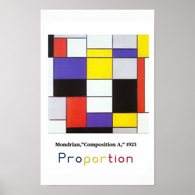Kunstprinzipien - Proportion, Mondrian Poster (Vorne)