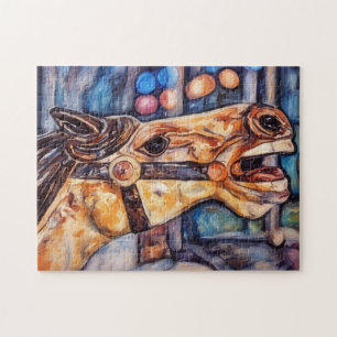 Kunstpuzzle Karussellpferdkopf