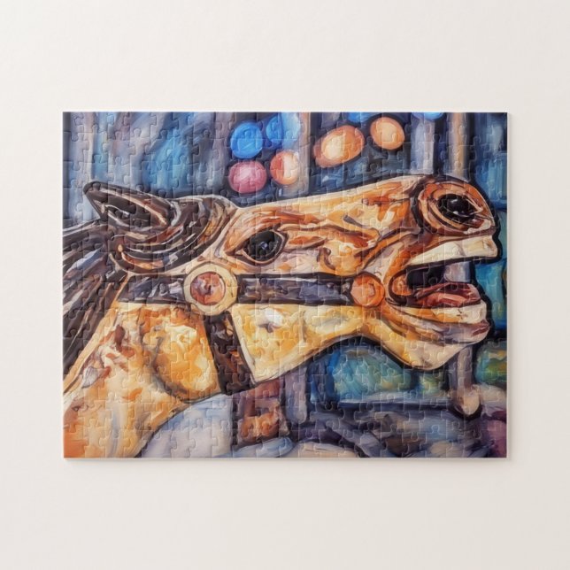 Kunstpuzzle Karussellpferdkopf (Horizontal)