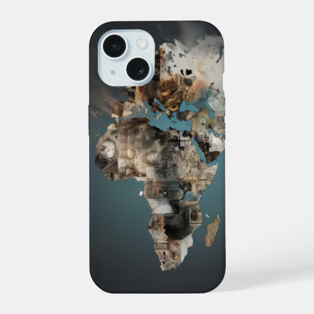 Kunstschale Afrika iPhone 15 Hülle (Rückseite)