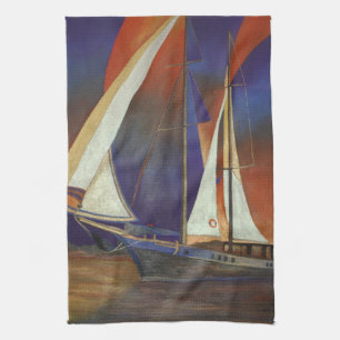 Kunstschlucht unter Segel in Orange und Lila Handtuch