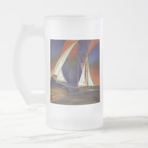 Kunstschlucht unter Segel in Orange und Lila Mattglas Bierglas