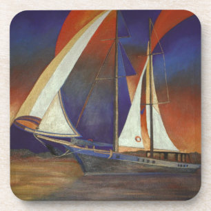 Kunstschlucht unter Segel in Orange und Lila Untersetzer