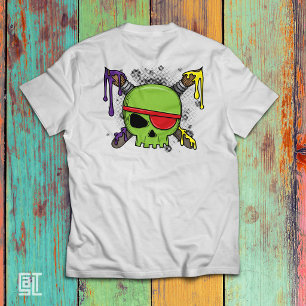 Kunstschule Totenkopf mit tropfender Farbe unerläs T-Shirt