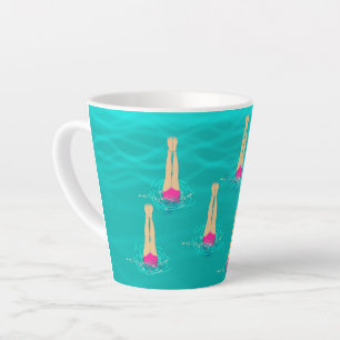 Kunstschwimmer Schwimmen Unter Wasser Schwimmparty Milchtasse