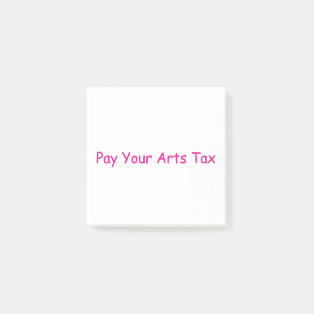 Kunststeuer bezahlen post-it klebezettel (Vorderseite)