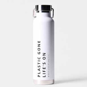 KUNSTSTOFF, DAS LEBEN LIEGT AUF GERETTET PLANETENS TRINKFLASCHE