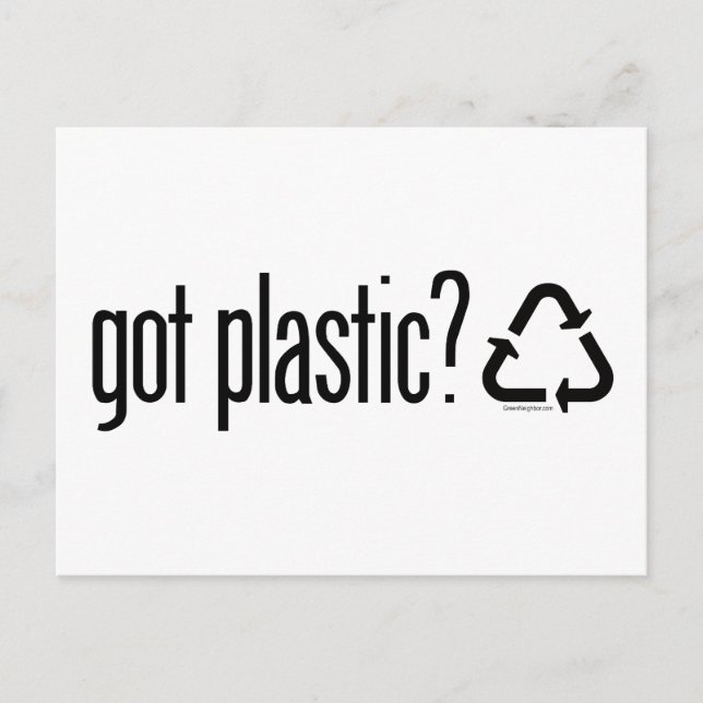 Kunststoff got? Recycelnd Zeichen Postkarte (Vorderseite)