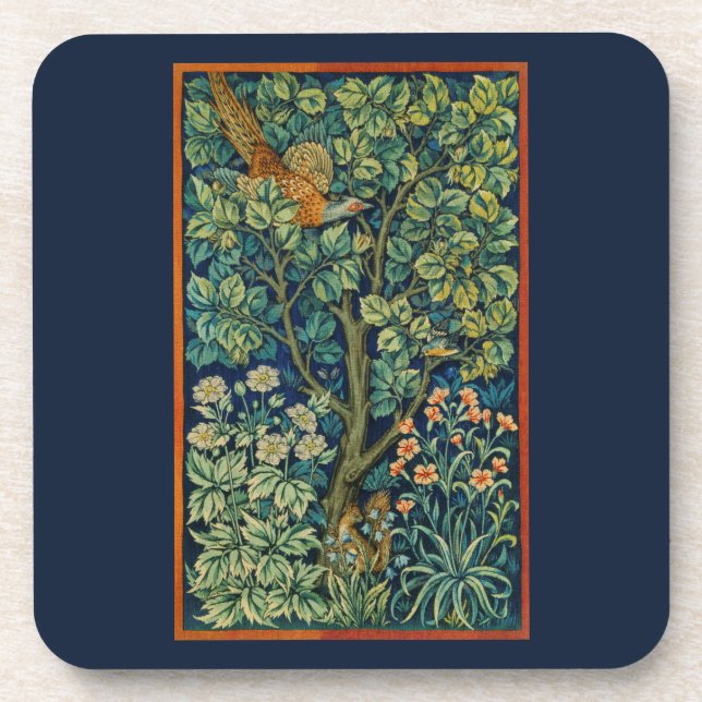 KUNSTSTOFF-UNTERSETZER MIT WILLIAM MORRIS PHEASANT GETRÄNKEUNTERSETZER (Vorderseite)