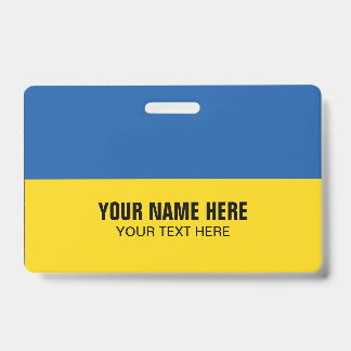 Kunststoffname Abzeichen mit ukrainischer Flagge Ausweis