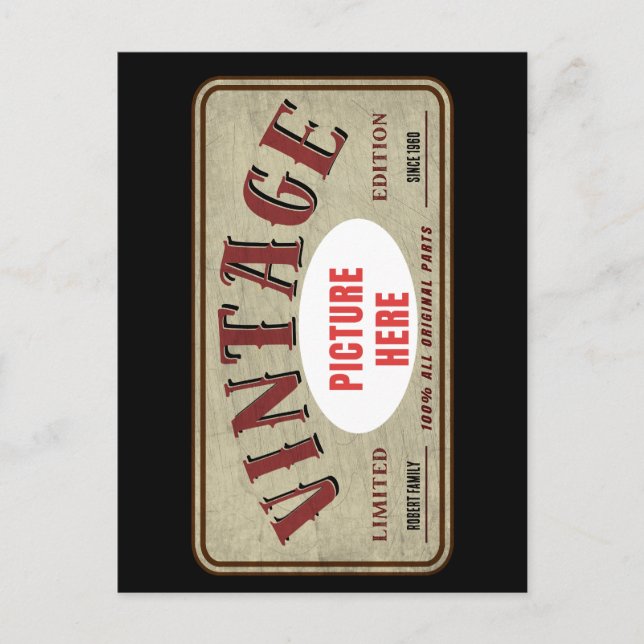 KUNSTSTOM VINTAG BEGRENZTES EDITION PERSONALISIERE FEIERTAGSPOSTKARTE (Vorderseite)