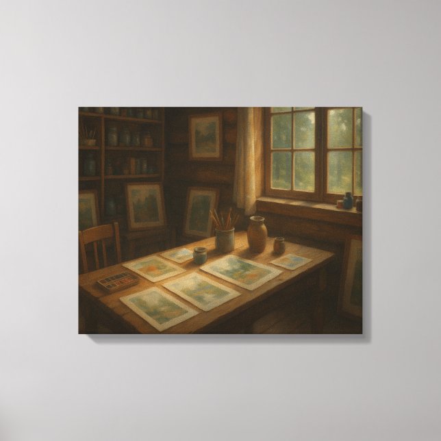Kunststudio eines Wasserfarbigen Leinwanddruck (Vorderseite)
