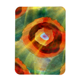 Kunsttextur abstrakt Wasser grün, orange, Kreis Magnet