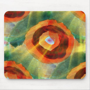 Kunsttextur abstraktes Wasser grün, orange, Kreis Mousepad