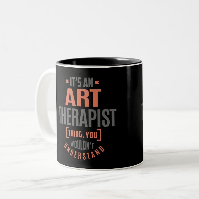 Kunsttherapeut Zweifarbige Tasse (Vorderseite Links)