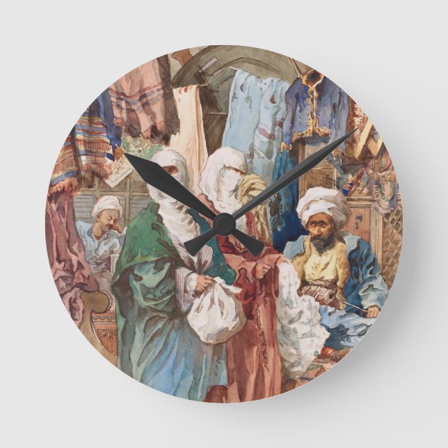 Kunstuhr "The Silk Bazaar" Runde Wanduhr (Vorderseite)