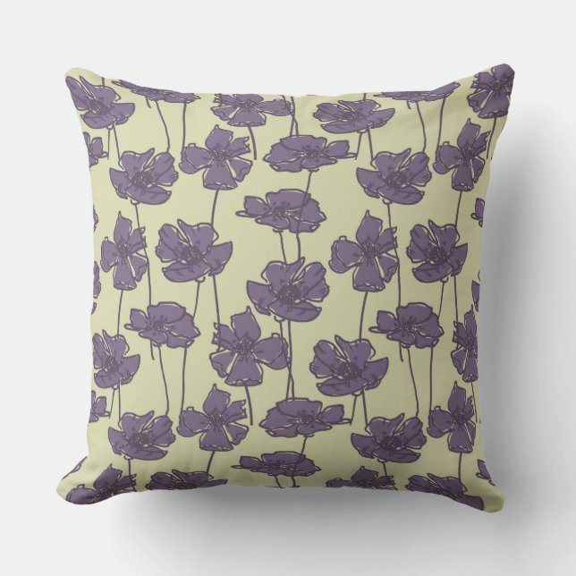 KunstVintager Blumenmusterhintergrund Kissen (Vorderseite)