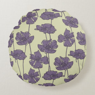 KunstVintager Blumenmusterhintergrund Rundes Kissen