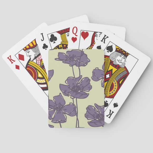 KunstVintager Blumenmusterhintergrund Spielkarten (Rückseite)