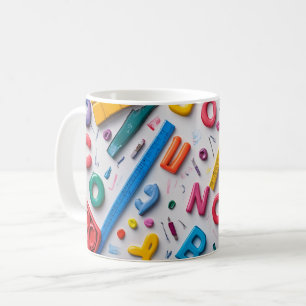 Kunstvoll auf einem dunklen Blau angeordnete Plast Kaffeetasse