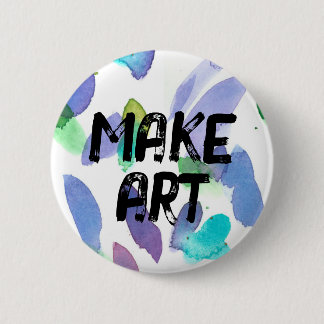 Kunstvoll inspirierende Künstlerpinselstriche Blau Button