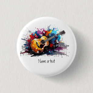 Kunstvolle abstrakte Gitarrenmusikliebhaber-Kunst  Button