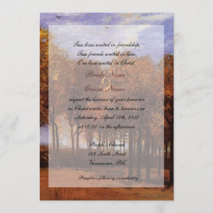 Kunstvolle christliche Herbst-Hochzeitseinladungen Einladung
