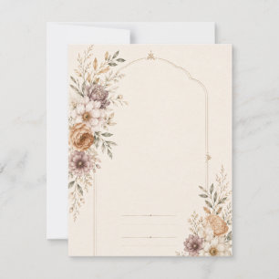 Kunstvolle Hochzeitseinladung mit romantischer Mal RSVP Karte