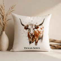 Kunstvolle Wasserfarbe Longhorn Western Ranch Art