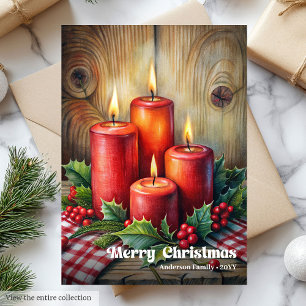 Kunstvolle Weihnachtskerzen Vintage-Stechpalmen-Be Feiertagskarte