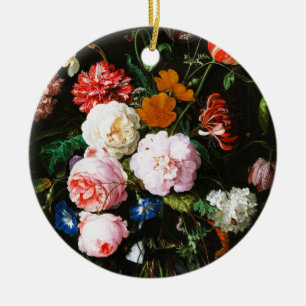 Kunstvoller Druck einer düsteren floralen Botanik  Keramik Ornament