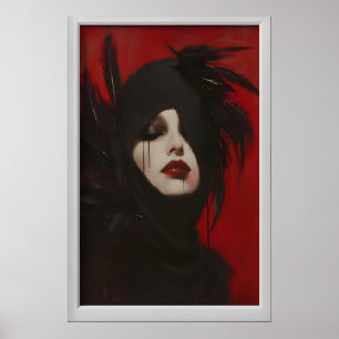 Kunstvoller Raben Kunst, gothische Prinzessinnen-S Poster