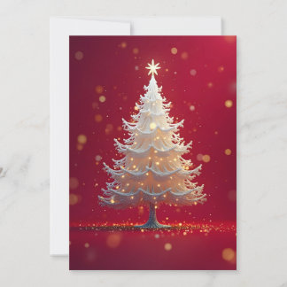 Kunstvoller weißer Weihnachtsbaum Einladung