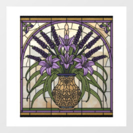 Kunstvolles Jugendstil-Buntglas Fensteraufkleber