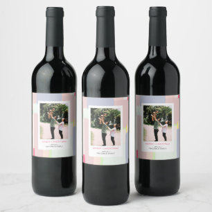 Kunstvolles Pastell-Weihnachtsgeschenk-Foto liquid Weinetikett