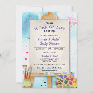 Kunstwerk-Baby-Shower-Einladung Einladung