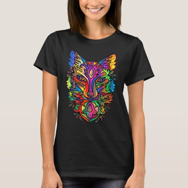 Kunstwerk, das einen prismatischen Zierfuchs darst T-Shirt (Vorderseite)