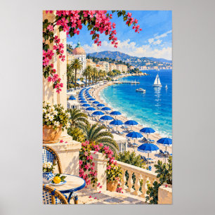 Kunstwerk der französischen Riviera-Promenade und Poster
