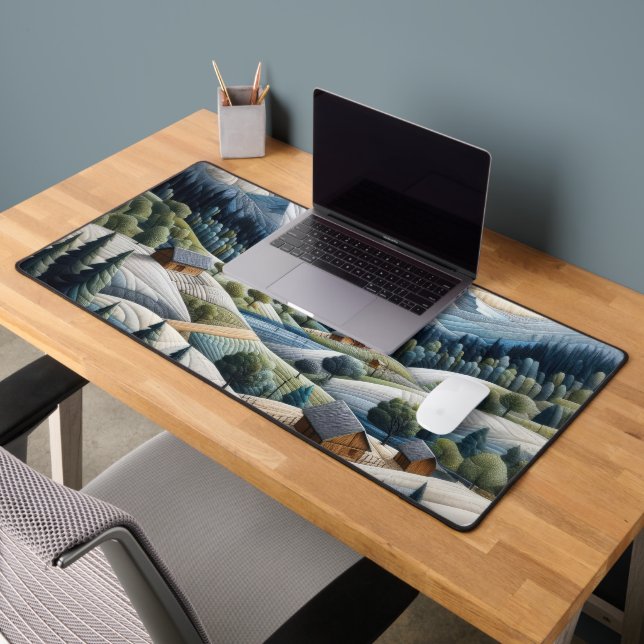 Kunstwerk der Wintergebirgslandschaft Schreibtischunterlage (Büro 2)