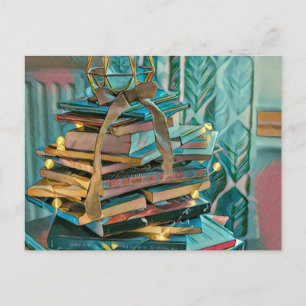 Kunstwerk für Bibliotheksliebhaber Postkarte