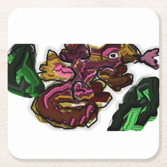 Kunstwerk Lizard Rechteckiger Pappuntersetzer (Vorderseite)