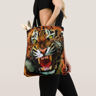 Kunstwerk Wilder Brüllender Tiger Kühne Wilde Ju Tasche