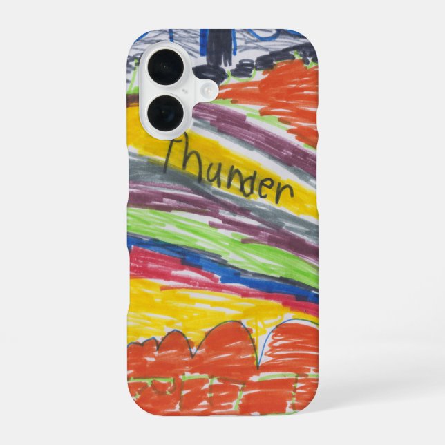 Kunstwerke von Kindern als Erinnerungsstück, Kunst iPhone 16 Hülle (Rückseite)